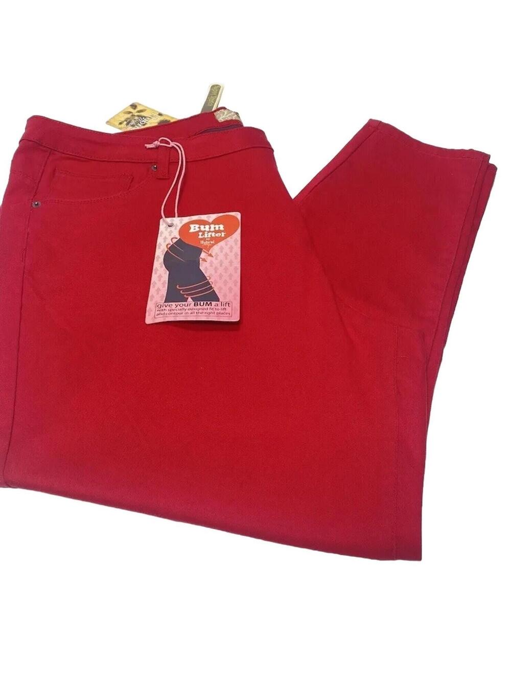 Plus Size 24s Give your Bum A Lift Red Women’s Pants Hybrid Company Brand New